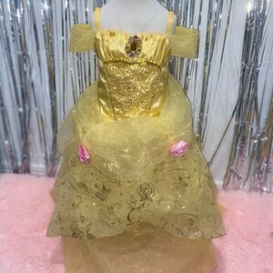 Beauty and the Beast Bell Costume. Disney Golden Princess Dress. Size-5